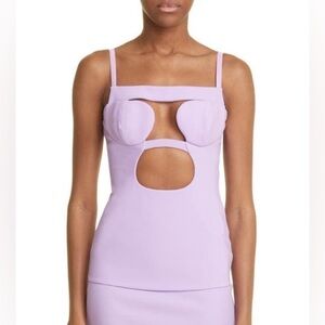 Nensi Dojaka Cut -Out Corset Top in Purple Size XS
